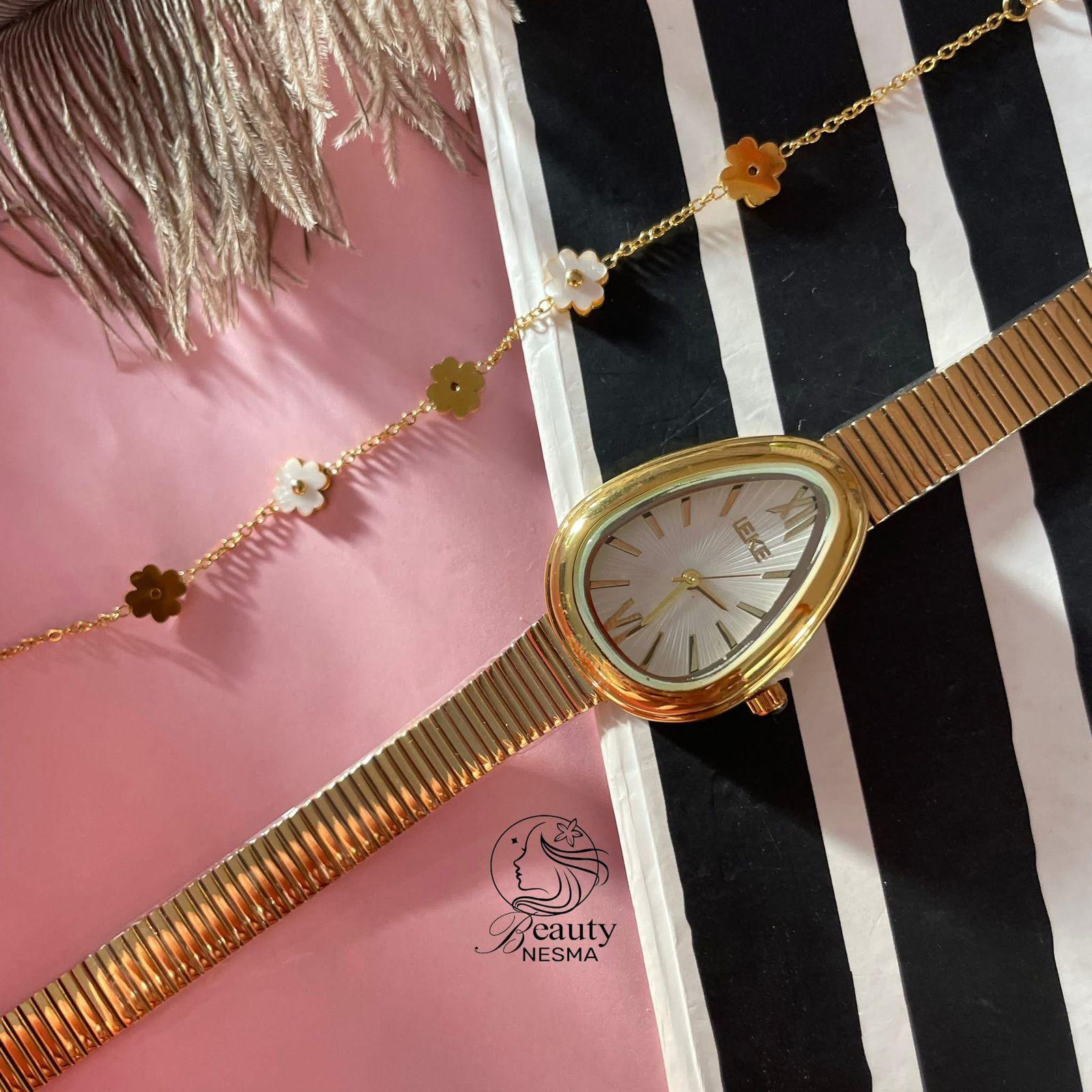 Montre Femme – Collection Élégance Goutte Dorée